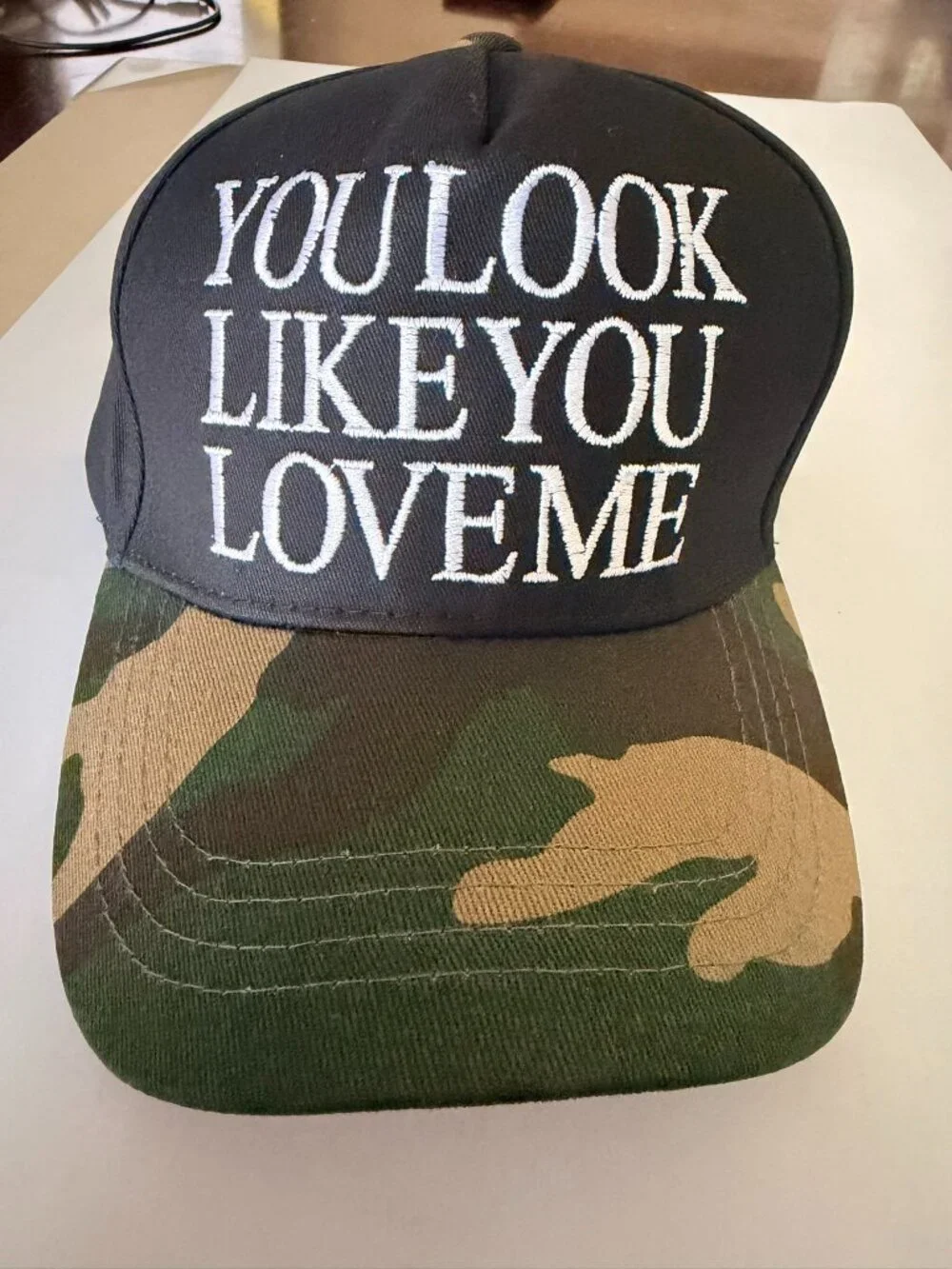 “YOU LOOK LIKE YOU LOVE‎ ME” Black Camo Embroidered Trucker Hat (BRAND-NEW)